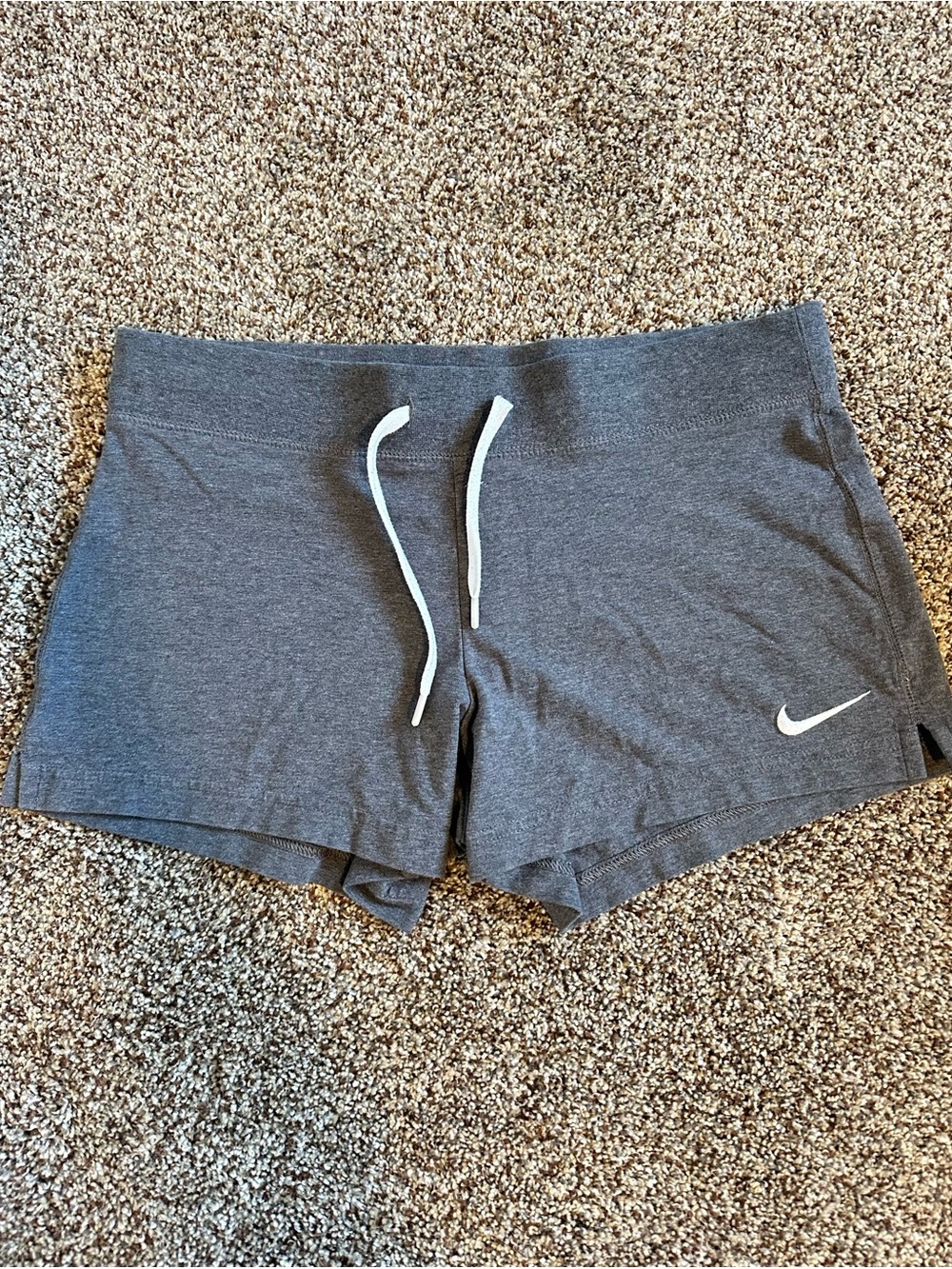 Nike Women's Gray Athletic Shorts with Drawstring